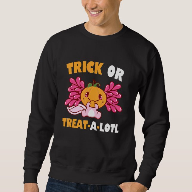 Halloween Axolotl Trick oder Behandeln Axolotl-Kos Sweatshirt (Vorderseite)