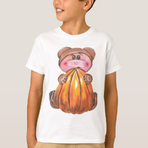 Halloween-Baby-Bär mit Kürbis T-Shirt