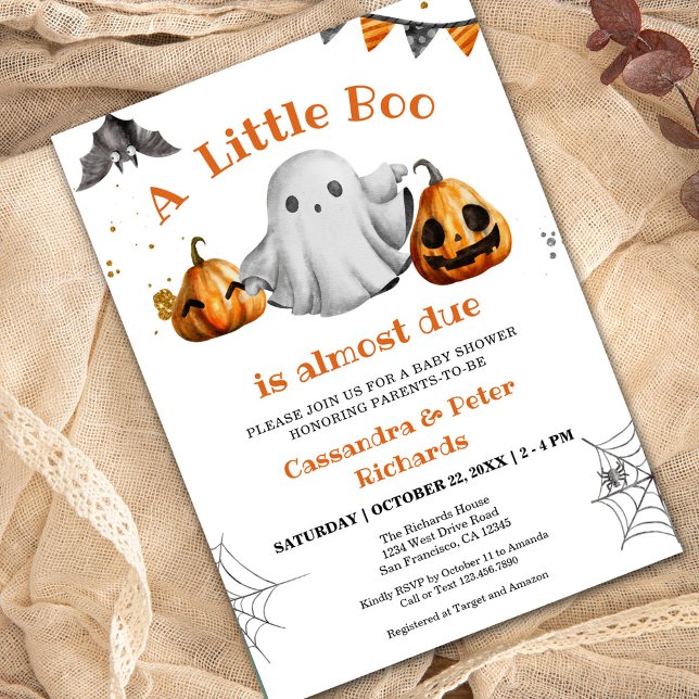 Halloween Baby Boo Baby Shower Gender neutral Einladung (Von Creator hochgeladen)