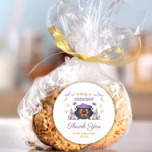 halloween baby brauen baby dusche danke runder aufkleber