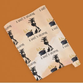 Halloween Baby braut Hexendusche Orange Geschenkpapier