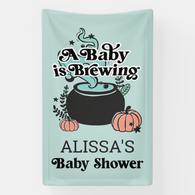 Halloween Baby Brewing Baby Dusche Begrüßungsbanne Banner (Vertikal)