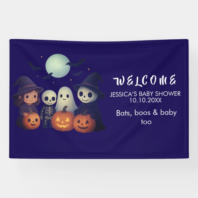 Halloween Baby Dusche Begrüßungsbanner Banner (Horizontal)