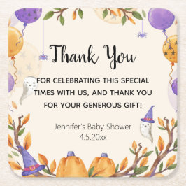 halloween baby dusche danke niedlich rechteckiger pappuntersetzer