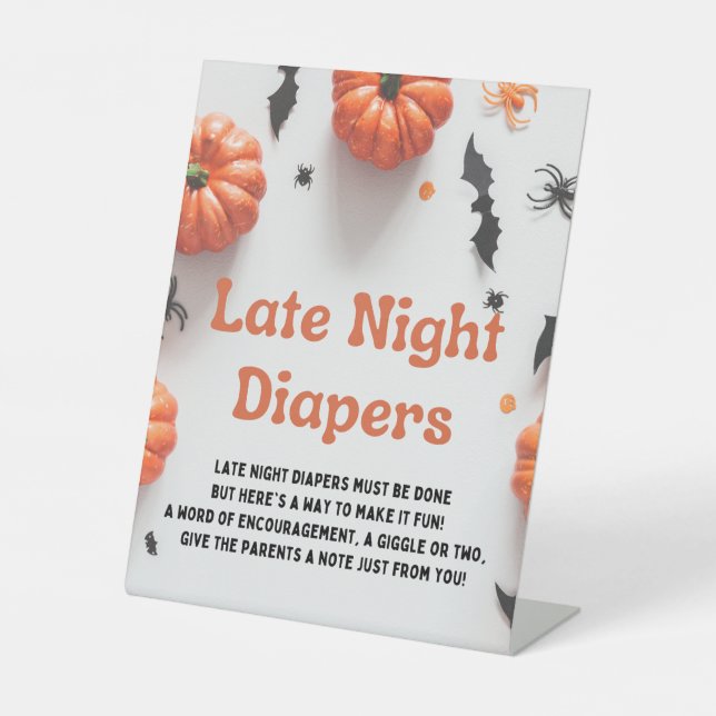 Halloween Baby Dusche eine kleine Boo-Einladung Sockelschild (Vorderseite)