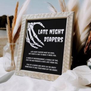 Halloween Baby Dusche Spate Night Diapers Spielzei Poster