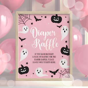 Halloween Baby Duwer Diaper Raffle Sign Girl Poster