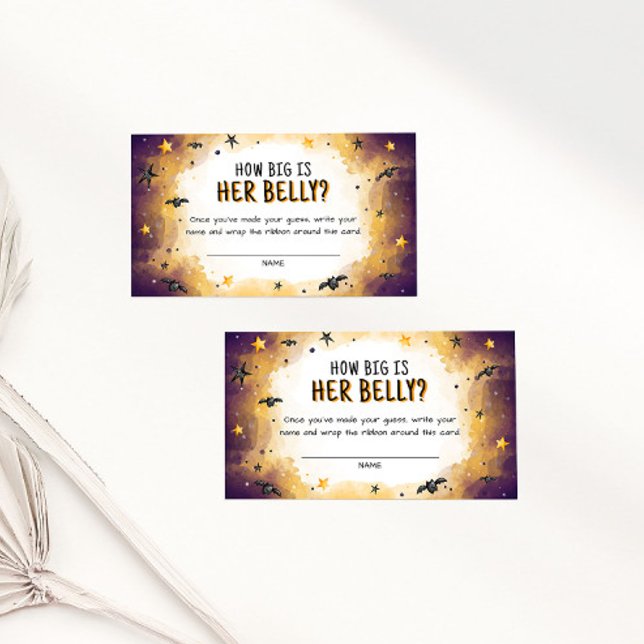Halloween Baby Duwer Game Wie groß ist ihr Bauch? Begleitkarte (Von Creator hochgeladen)
