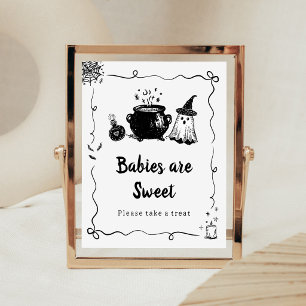 Halloween-Baby ist auf dem Weg Babys sind süß Schi Poster