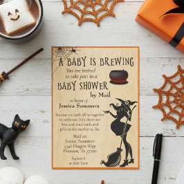 Halloween Baby ist Braudusche von Mail Hexe Einladung