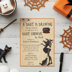 Halloween Baby ist Braudusche von Mail Hexe Einladung