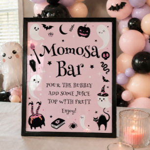 Halloween-Baby-Party Mädchen Momosa-Bar Poster