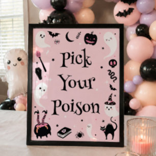 Halloween-Baby-Party 'Pick Your Poison'-Getränk Poster