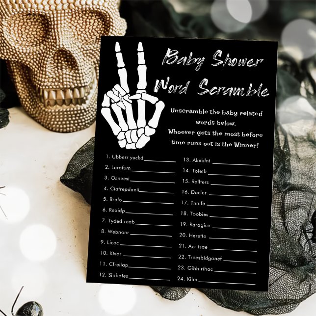 Halloween Baby Shooter Word Scramble Game Card Einladung (Von Creator hochgeladen)