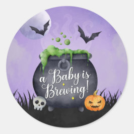 Halloween Baby Shower Baby ist Brausticker Runder Aufkleber