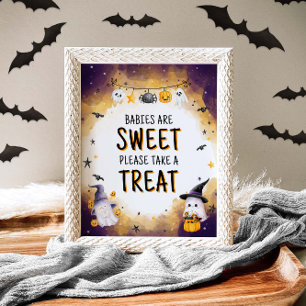 Halloween Baby Shower Babys sind süßes Zeichen Poster