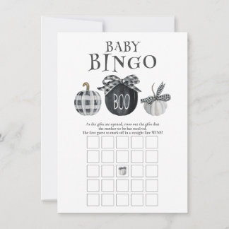 Halloween Baby Shower Bingo Game Mitteilungskarte