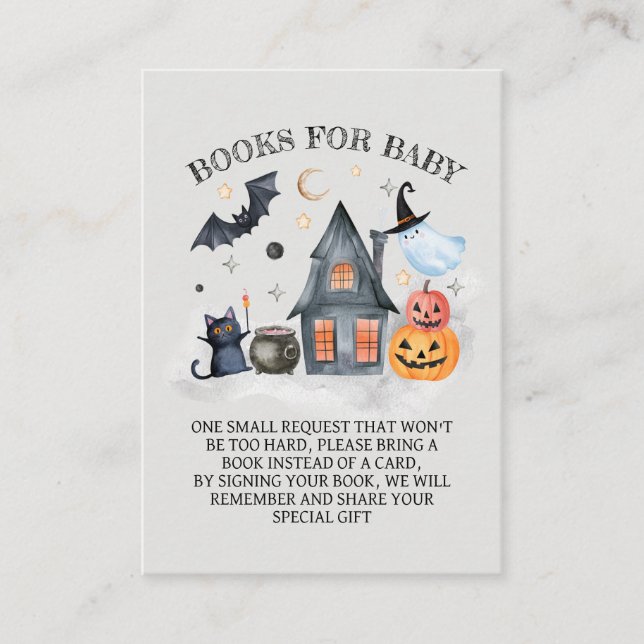 Halloween Baby Shower Books for Baby Begleitkarte (Vorderseite)