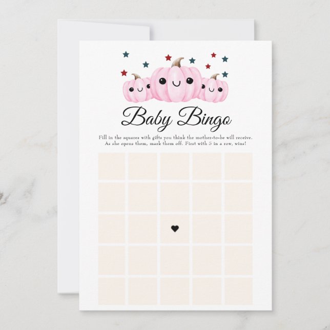 Halloween Baby Shower Cute Boo Baby Shower Bingo Einladung (Vorderseite)