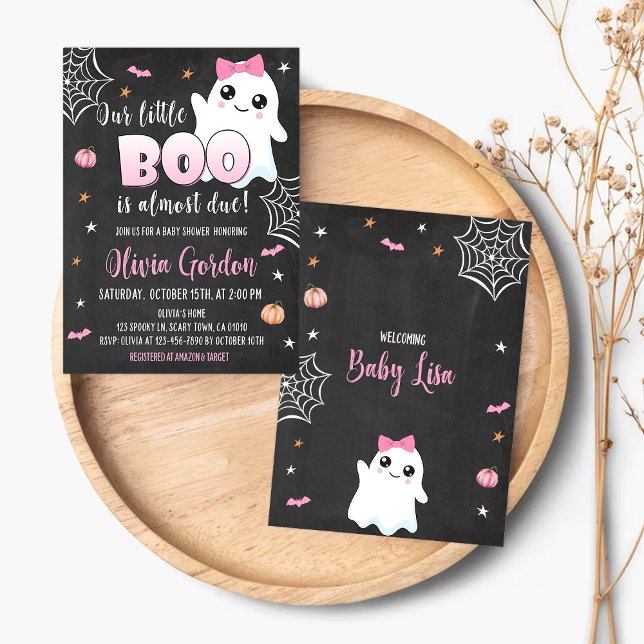 Halloween Baby Shower Einladung Niedlich Ghost Gir (Von Creator hochgeladen)