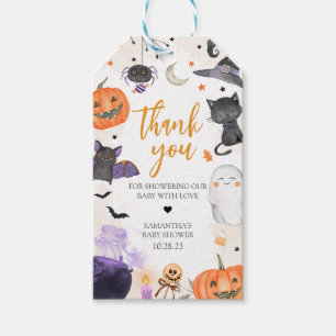Halloween Baby Shower Favor Tags Geschenkanhänger