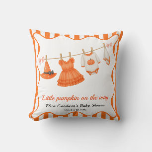 Halloween Baby Shower Girl   Little Hexch Pumpkin Kissen