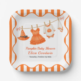 Halloween Baby Shower Girl | Little Hexch Pumpkin Pappteller