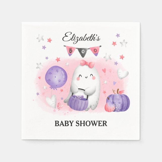 Halloween Baby Shower Girl Niedlich Paper Napkins Serviette (Vorderseite)