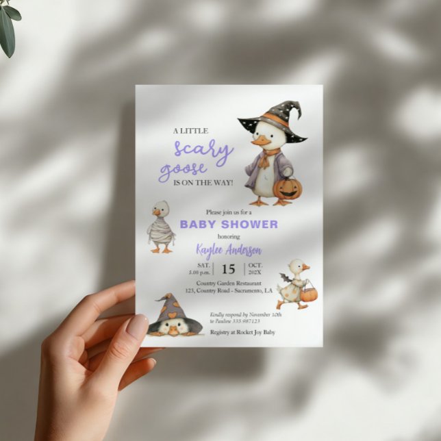 Halloween Baby Shower goose funny invitation Einladung (Von Creator hochgeladen)