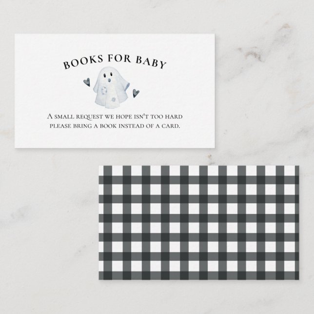 Halloween Baby Shower Kleine Bücher für das Baby Begleitkarte (Vorne/Hinten)