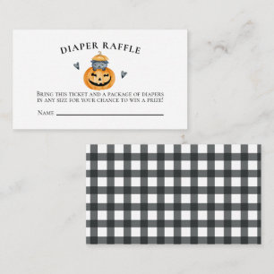 Halloween-Baby-Shower-Kürbis-Windel-Raffle Begleitkarte