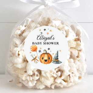 Halloween Baby Shower Little Boo ist ein Fälligkei Runder Aufkleber