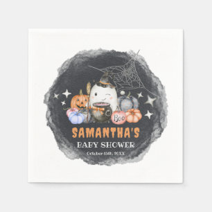 Halloween Baby Shower Little Boo Pumpkin Paper Serviette