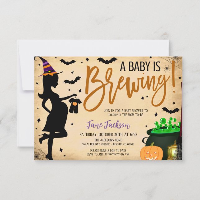 Halloween Baby Shower Party Einladung (Vorderseite)