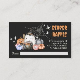 Halloween Baby Shower Pumpkin Diaper Raffle Ticket Begleitkarte