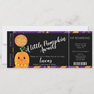 Halloween Baby Shower Pumpkin Ticket Einladung