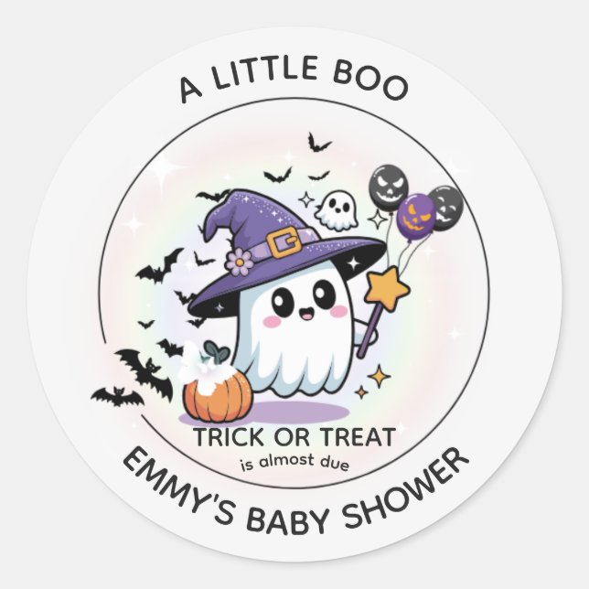 Halloween Baby Shower Round Sticker - Ein kleines  (Vorderseite)