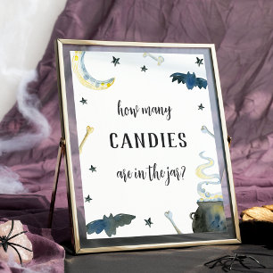 Halloween-Baby-Shower-Süßigkeiten-Ratspiel-Schild Poster