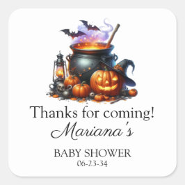 Halloween Baby wird Baby Dusche Brauen Quadratischer Aufkleber