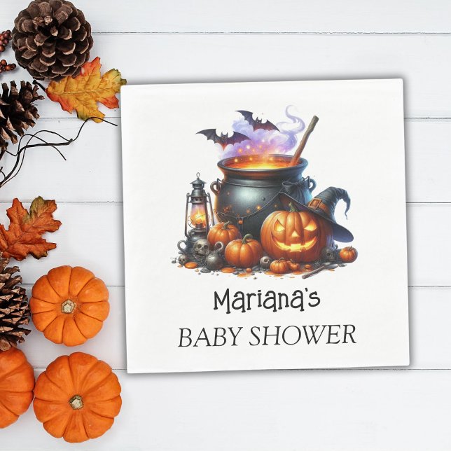 Halloween Baby wird Baby Dusche Brauen Serviette (Von Creator hochgeladen)