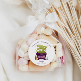 Halloween Baby wird Cauldron Babydusche zubereiten Runder Aufkleber