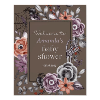 Halloween Babydusche, Begrüßungszeichen, blau Fotodruck