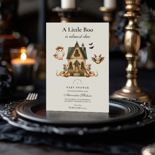 Halloween-Babydusche mit neutraler Cotgore Einladung (Von Creator hochgeladen)