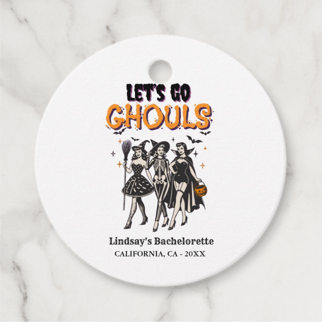 Halloween Bachelorette, lasst uns ghoul gehen Geschenkanhänger (Vorderseite)