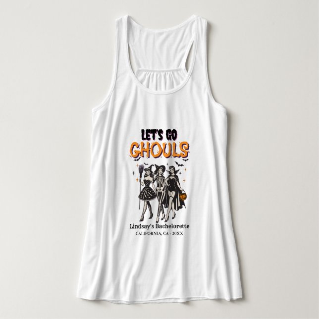 Halloween Bachelorette, lasst uns ghoul gehen Tank Top (Design Vorderseite)