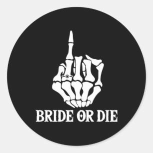 Halloween Bachelorette oder Skeleton Hand Die Runder Aufkleber