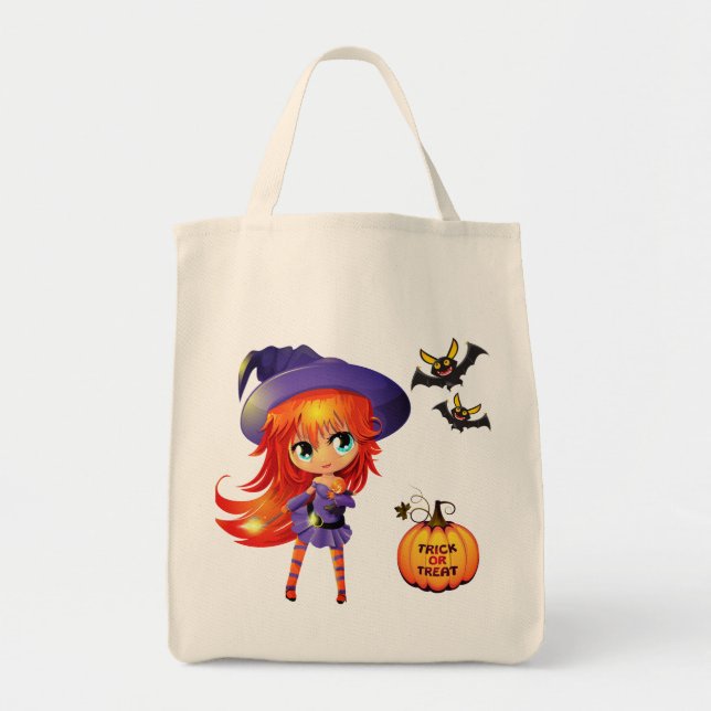 Halloween Bag-Girl Hexe Tragetasche (Vorne)