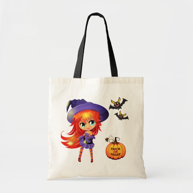 Halloween Bag-Girl Hexentuch Tragetasche (Vorne)