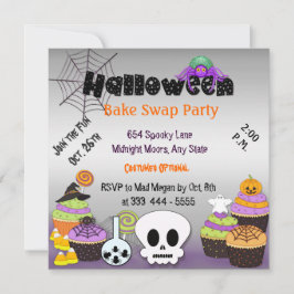 Halloween-Bake-Swap-Party Einladung