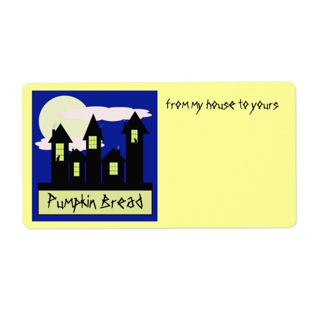 Halloween Baking oder Drink Mix Labels Spuk Haus (Vorne)
